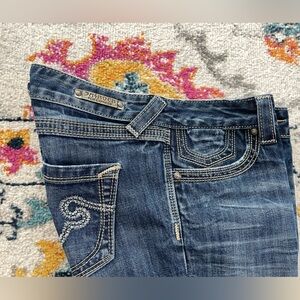 ReRock for Express Barely Boot Y2K Distressed Raw Hem 8